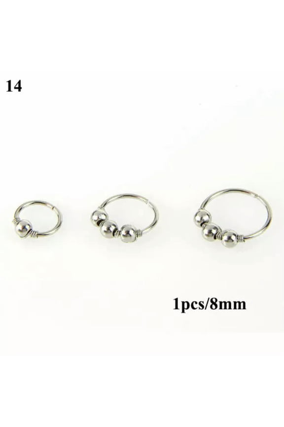 Body Piercing Jewelry 1Pcs Nose Ring Faux Turquoise Nose Piercing Hoop Rose Gold-14