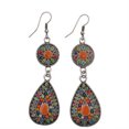 thumbnail image 1 of EOEMY Bohemian Boho Multicolor Bead Resin Flower Waterdrop Women Dangle Earrings Gift-Hqe027, 1 of 9