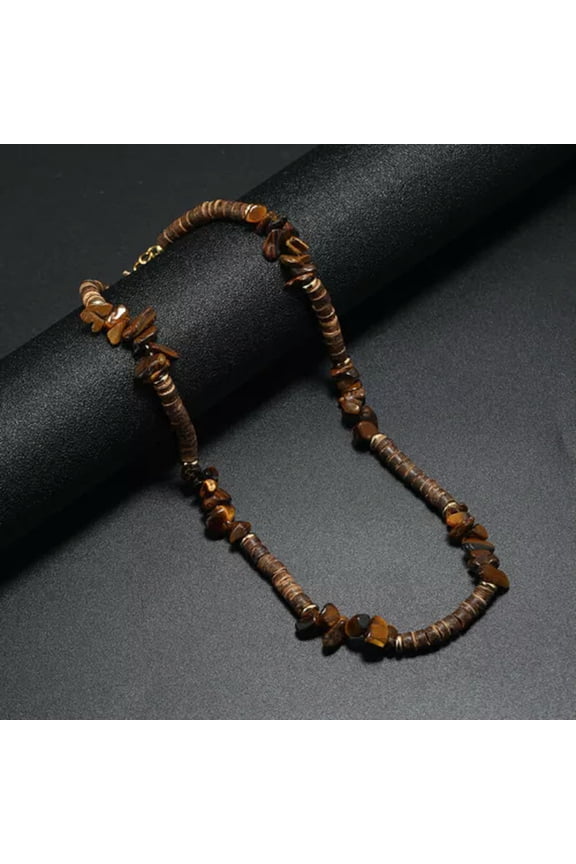 Bohemian Ethnic Coconut Shell Wood Beads Necklace For Summer Women Men Choker-1