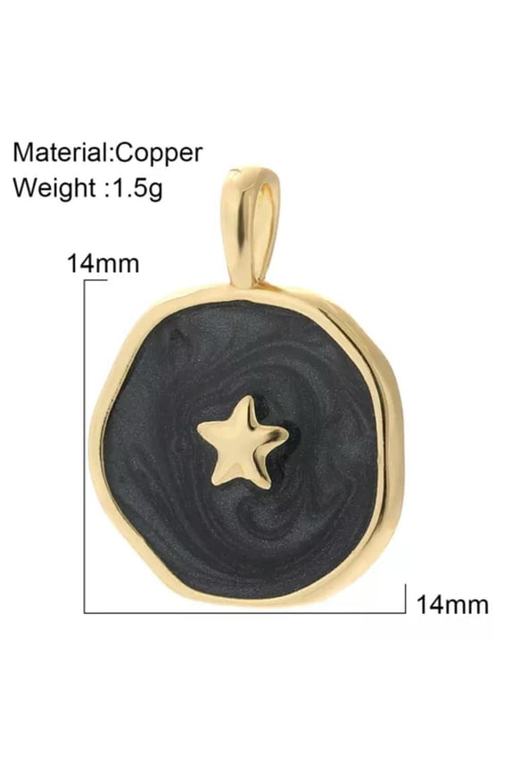 Bohemian Star Sun Moon Charms For Jewelry Making Cute Enamel Planet Gold Pendant-Ac210152B3