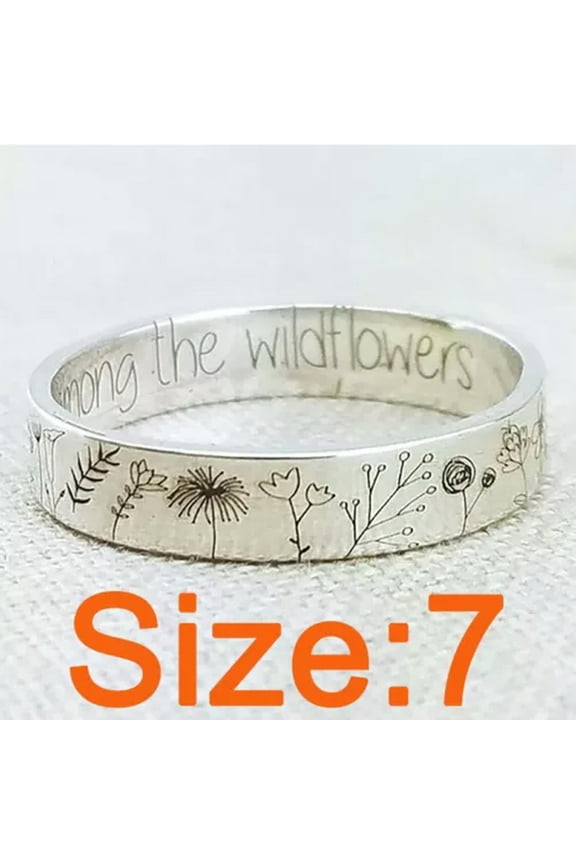 Boho Wildflowers Daisy Carved Flower Ring Handmade Ring Women Men Wedding Gift-7