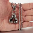thumbnail image 1 of EOEMY Boxing Glove Pendant Charm Stainless Steel Silver 24" Rope Chain / Necklace Cool-Default, 1 of 5