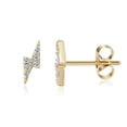 thumbnail image 1 of EOEMY Brass Micro Pave Cubic Zirconia Stud Earrings Lightning Clear Platinum&nbsp; P554-Yellow Gold, 1 of 3
