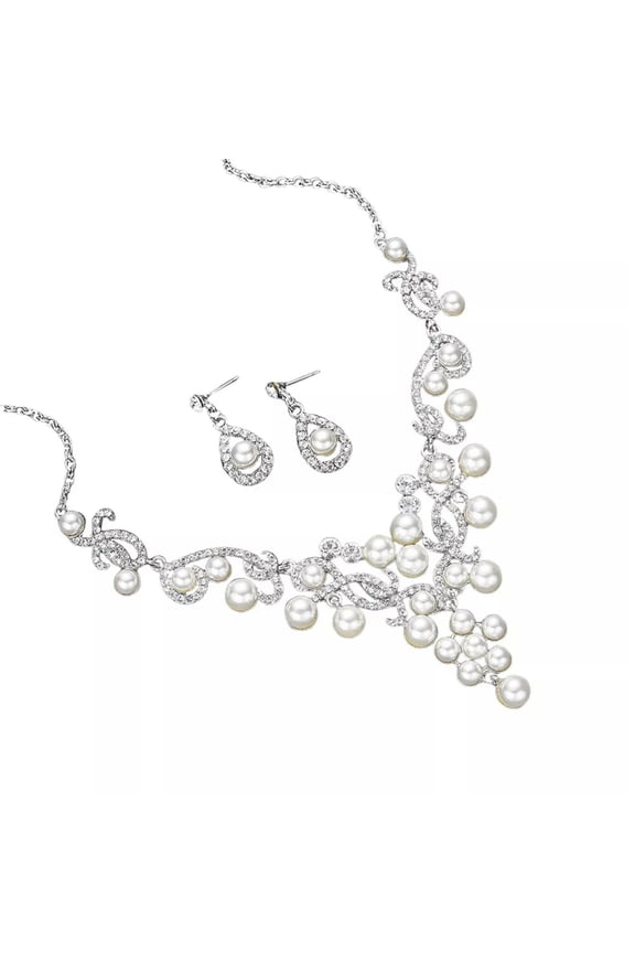 Bridal Necklace Pearl Necklace Statement Necklace Bride Earrings