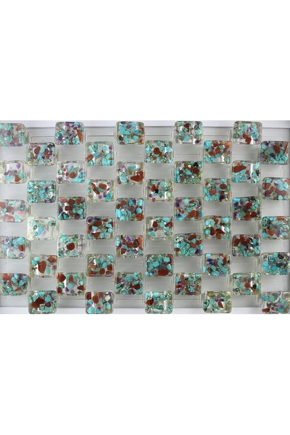 Bulk Lots 32Pcs Charm Natural Stone Ring Wholesale Lots Big Resin Lady'S Rings
