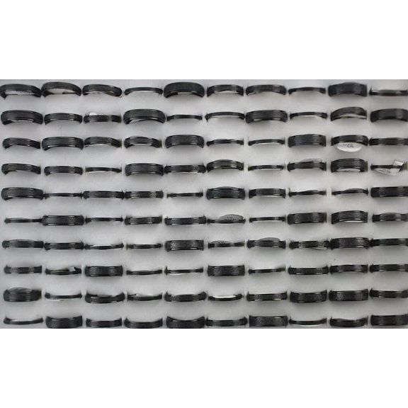 EOEMY Bulk Lots 32Pcs Mixed Black Color Stainless Steel Women Men Rings Wholesale Ring