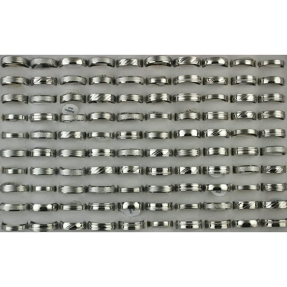 EOEMY Bulk Lots 32Pcs Mixed Fashion Stainless Steel Trendy Men'S Jewelry Party Rings