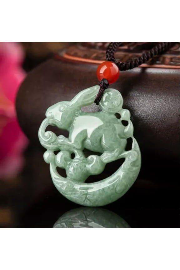 Burmese Jade Rabbit Pendant Jewelry Green Jadeite New Necklace Natural