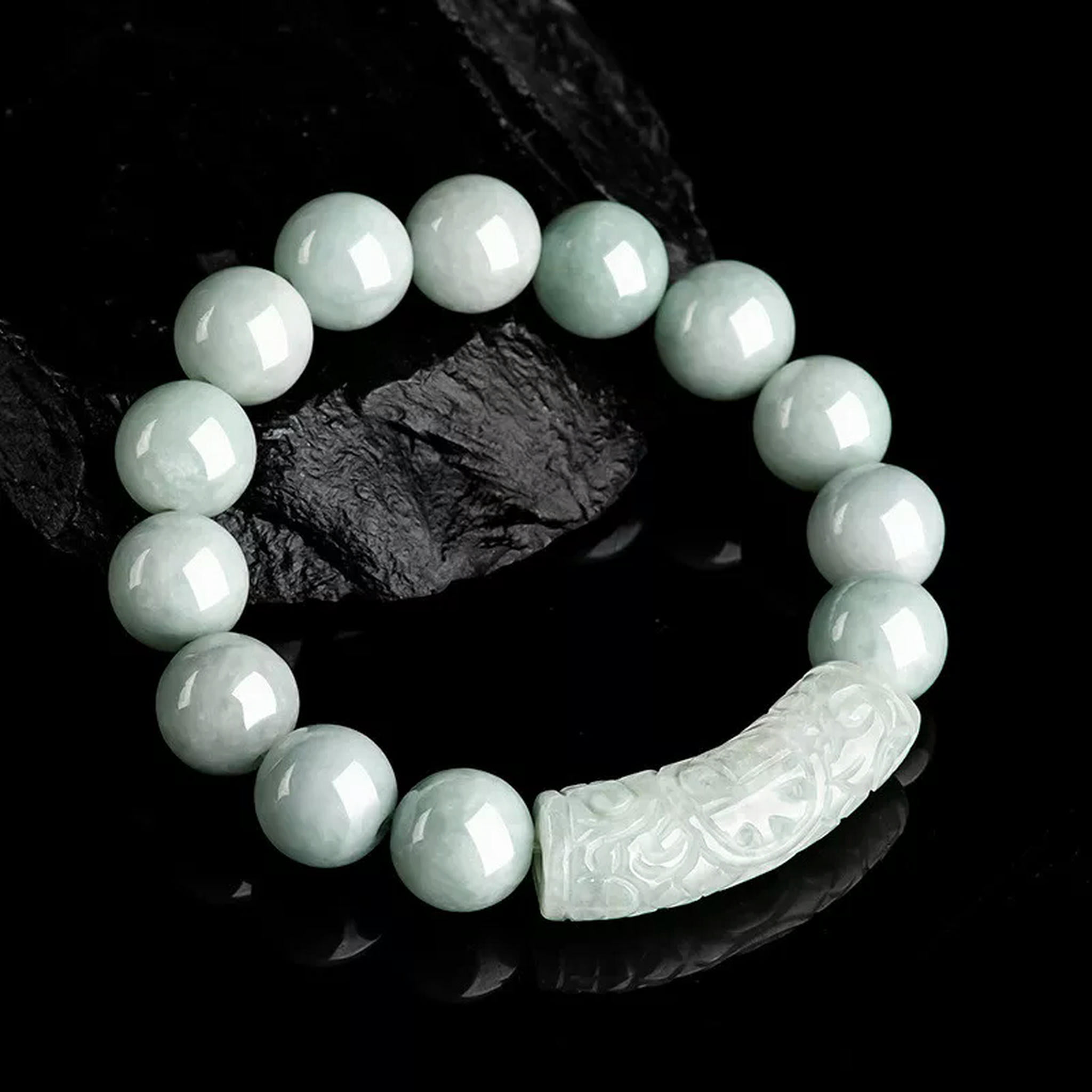 EOEMY Burmese Jadeite Bead Bracelets Natural Luxury Jewelry White Gifts Women Jade