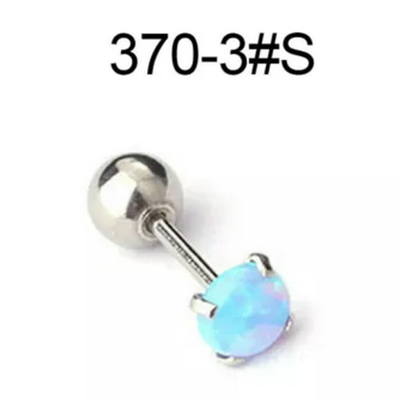 Cartilage Earrings Stud Rook Piercing Opal Gem Ball Flat Back Tragus Nose Helix!-3703#S-2mm