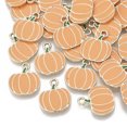 thumbnail image 1 of EOEMY Cat Flower Carrot Alloy Enamel Pendants Metal Dangle Charms Cute Hang Ornament-10Pc-Pumpkin-18.5X16X2mm, 1 of 2