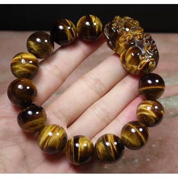EOEMY Cat Tiger Jade Beads Bead Dragon Pi Xiu Coin Bangle Feng Shui Bracelet