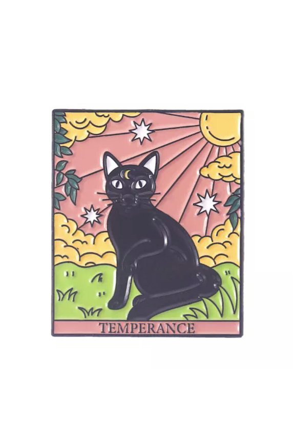 Cats Tarot Enamel Pins Custom Lovers Fools Justice Brooches Lapel Badges Punk Us-6