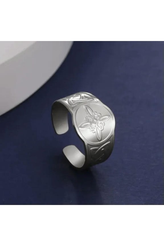 Celtic Witch Knot Ring Stainless Steel Open Rings Wiccan Amulet Jewelry Gift