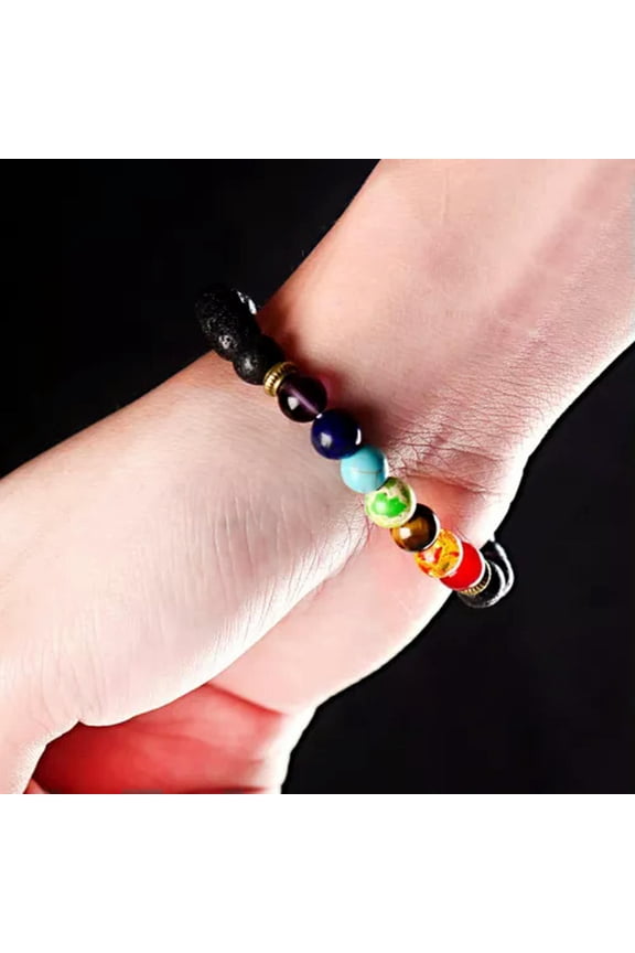 Charm Natural Lava Stone Gemstone Beads Buddha Head Lion'S Head Men'S Bracelets-219