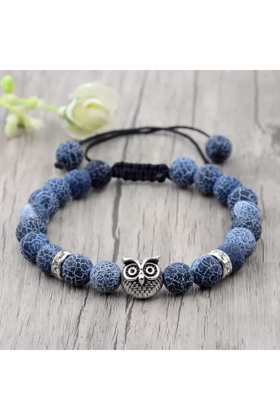 Charm Natural Lava Stone Gemstone Beads Buddha Head Lion'S Head Men'S Bracelets-K006