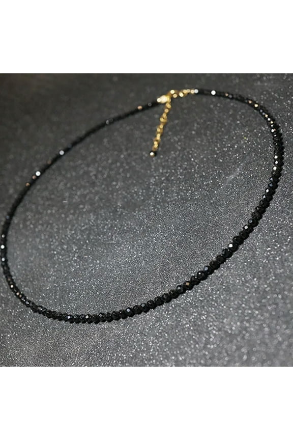 Charm Simple Black Crystal Necklace Beads Short Choker Fahsion Women Jewelry