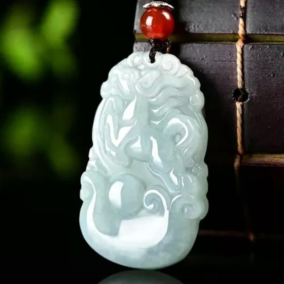 EOEMY Chinese Natural Jadeite Jade Pendant Twelve Zodiac Animal Pendant Women Men-Horse