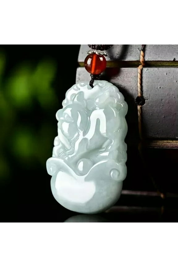 Chinese Natural Jadeite Jade Pendant Twelve Zodiac Animal Pendant Women Men-Pig