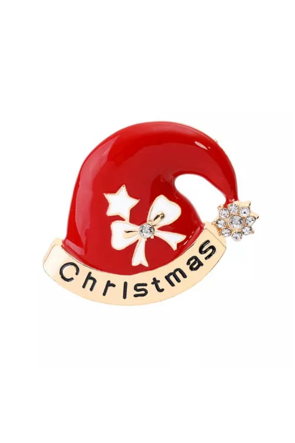Christmas Brooch Badge Rhinestone Crystal Enamel Brooch Pin Xmas Tree Santa Gift-K