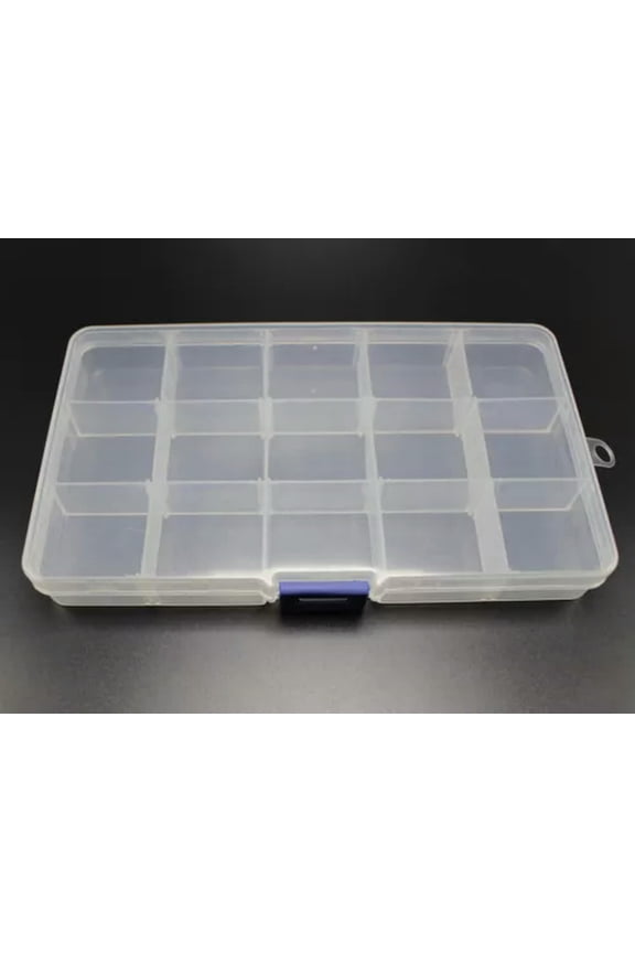 Clear Plastic Box Case 24 Compartments Jewelry Beads Display Storage Container-15 Compartments 175X100mm