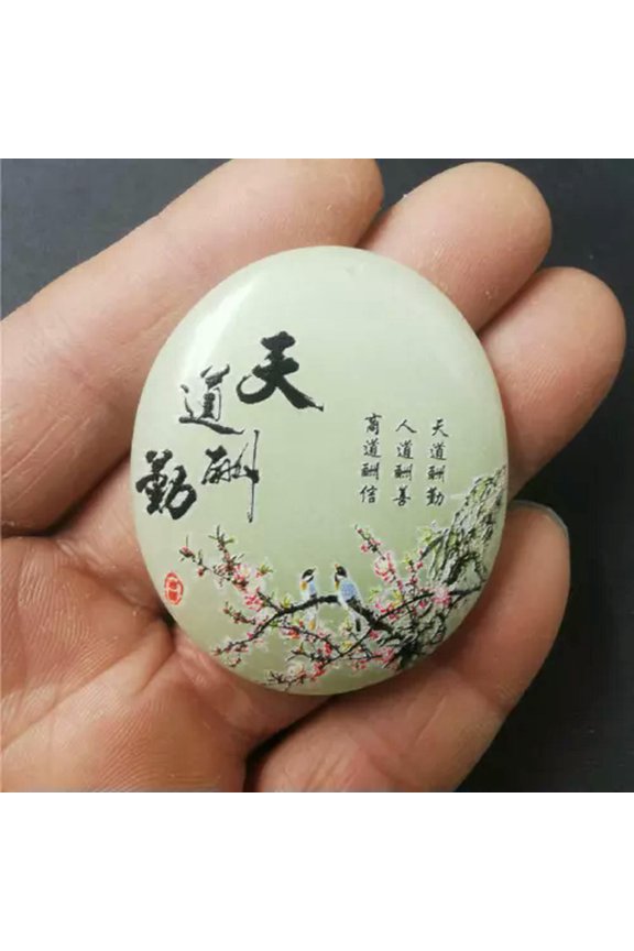 Collection Luminous Stone Ornaments Fluorite Home Crafts Decoration Jade Pendant-God Rewards Hard Work