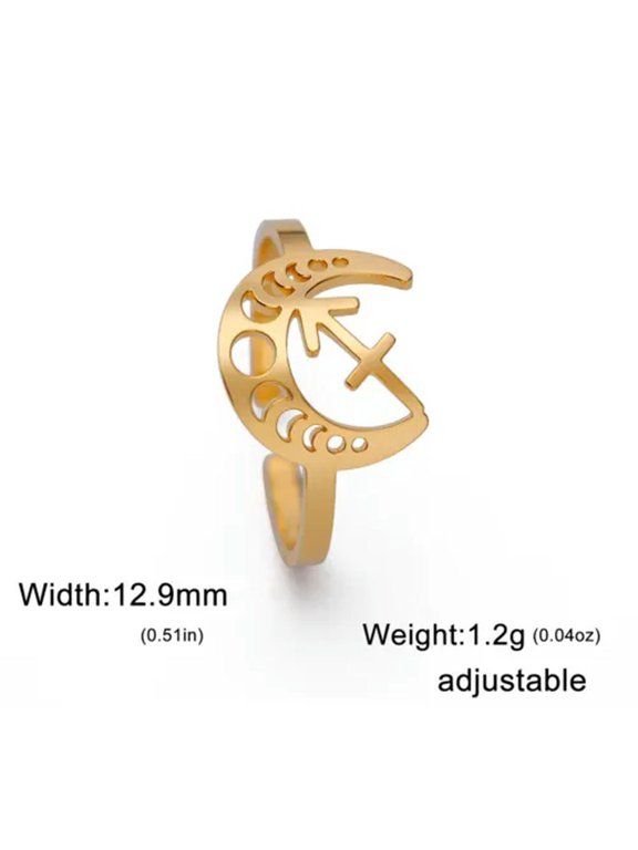 Constellation Rings Stainless Steel 12 Zodiac Open Ring Taurus Leo Jewelry Gift