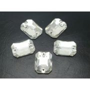 EOEMY Craft Bling Crystal Flatback Sewing Rhinestone Gems Various Shape Sew On Beads-50Pcs Rectangle 10X14mm