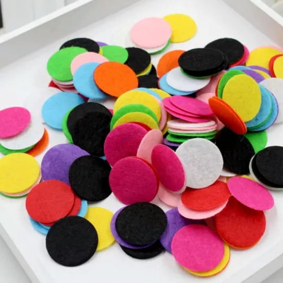 EOEMY Craft Circle Felt Mixed Colour Round Fabric Pads Accessory Patches 15/20/30/50mm-Multicolor-250Pcs 35mm