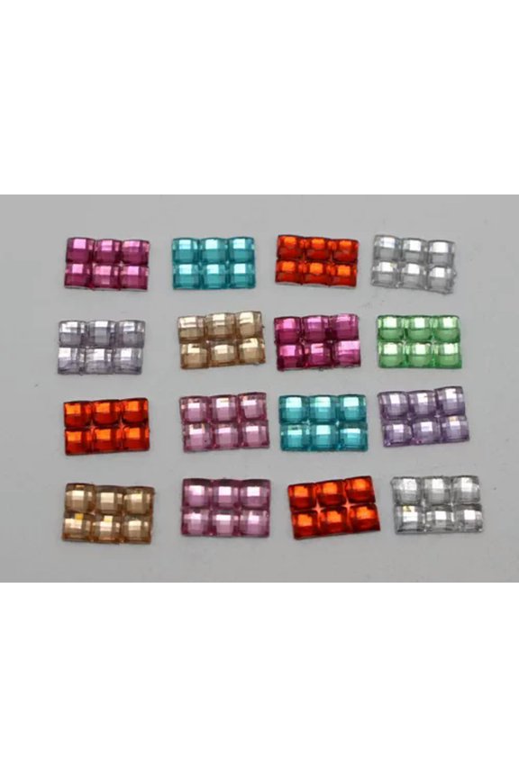 Craft Diy Mosaics Square Flatback Rectangle Rhinestone Gems Scrapbook Various-500Pcs Rectangle 9X6mm