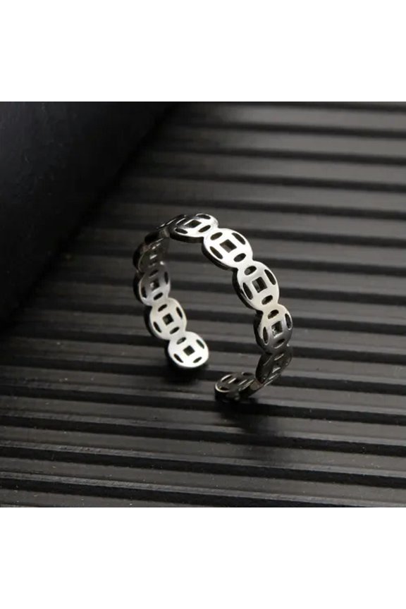 Creative Copper Coin Dollar Sign Ring For Women Men Open Ring Adjustable Jewelry-#1 Open Ring