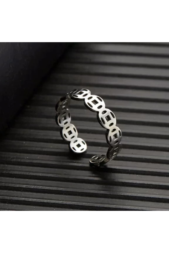 Creative Copper Coin Dollar Sign Ring For Women Men Open Ring Adjustable Jewelry-#1 Open Ring