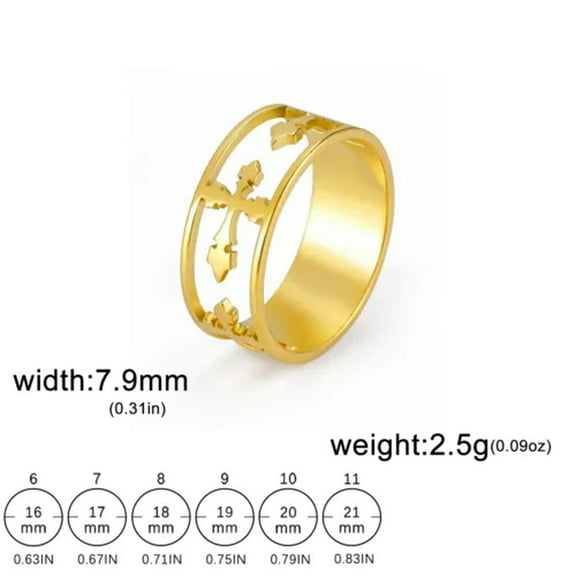 EOEMY Cross Ring Women Men Stainless Steel Ring Religious Christian Jewelry Gift