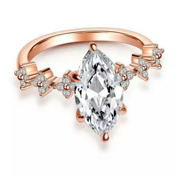 EOEMY Cubic Zircon Women Wedding Ring Infinity 925 Silver Filled Ring Gift Sz 6-10-6-Silver