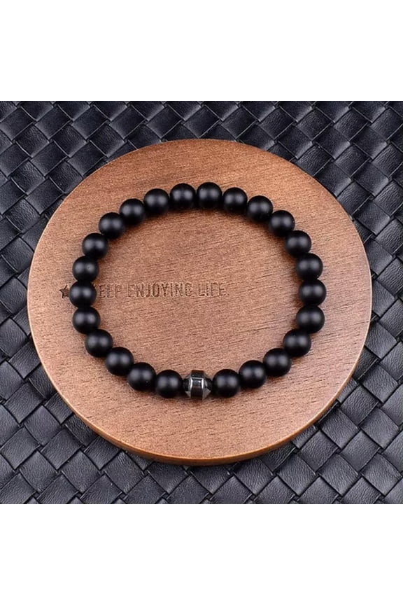 Cylinder Hematite Black Line Turquoises Bracelets Nature Stone Beads Bracelets-3