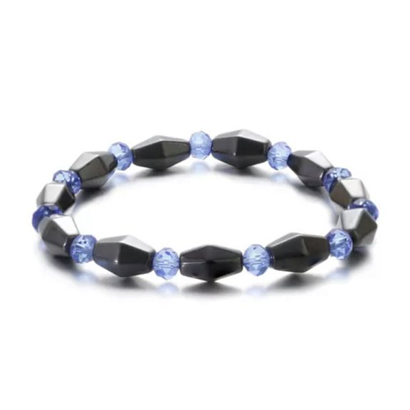 EOEMY Double Hematite Tiger'S Eye Natural Bracelets Men Women Charm Bracelets Jewelry-Hematite #3