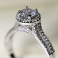 thumbnail image 1 of EOEMY Double Rowes 2Ct Engagement Cz Jewelry 925 Silver Womens Wedding Ring Size 4-9.5, 1 of 7