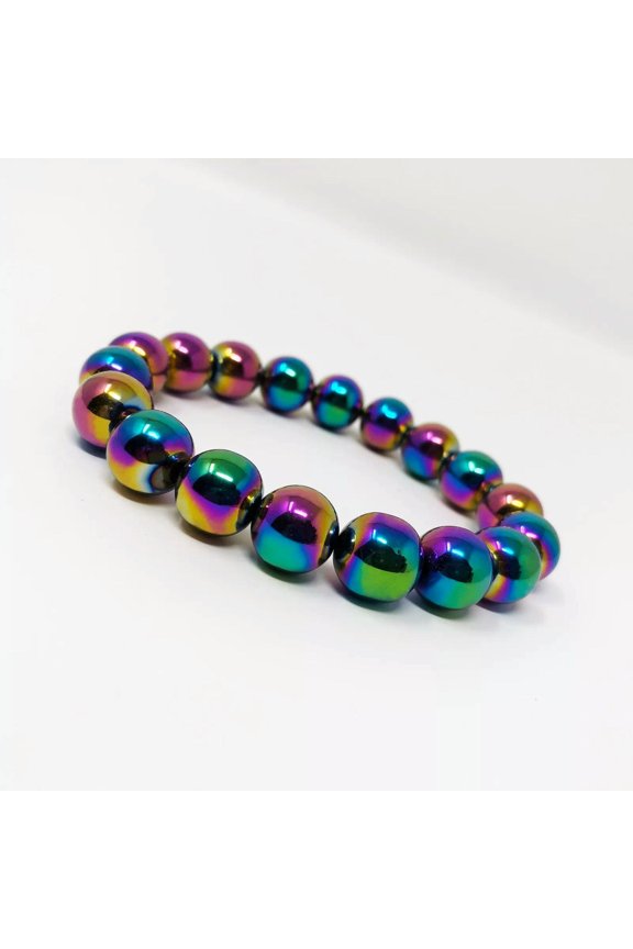 Electroplated Hematite Non-Magnetic Bracelet Unisex Adjustable Size X1-Default