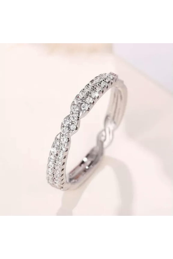 Elegant Round Cut Cubic Zircon 925 Silver Filled Ring Women Jewelry Sz 6-10-7