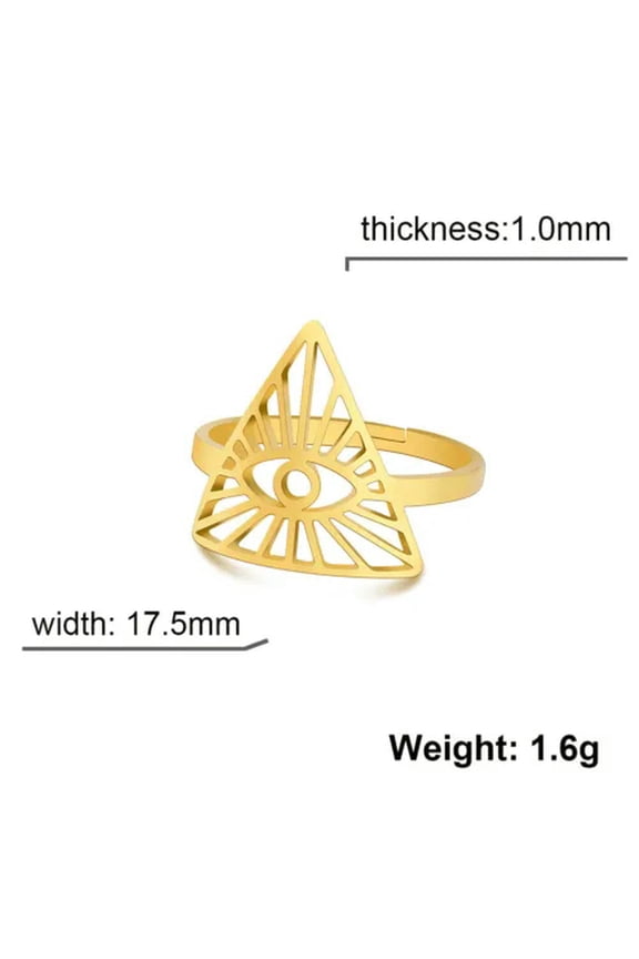 Eye Of God Ring Stainless Steel Adjustable Rings Magic Witch Amulet Jewelry Gift