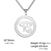 EOEMY Eye Of Horus Pendant Necklace Women Men Ancient Egyptian Horus Stainless Steel
