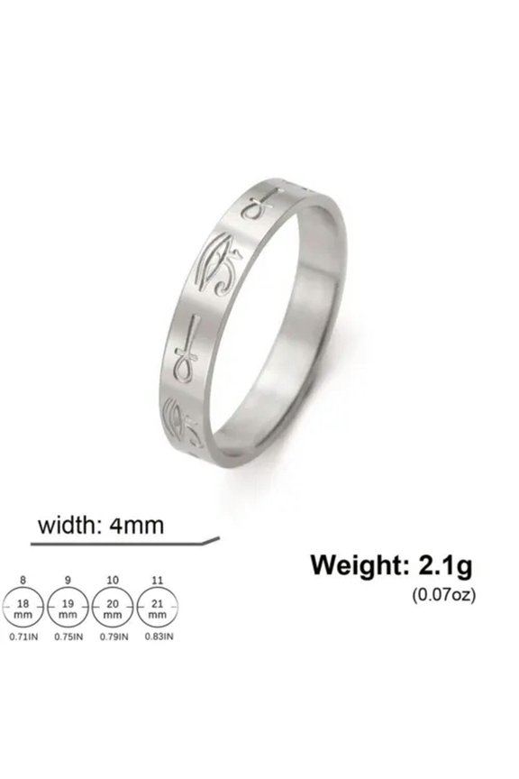 Eye Of Ra Ankh Cross Ring Stainless Steel Egypt Wedjat Eye Finger Rings Jewelry