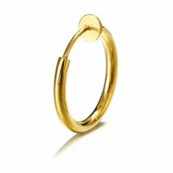 EOEMY 1Pcs Spring Ear Clip Unisex Ear Clip Earring Solid Surgical Steel Hinge Segment-Gold-2*10mm