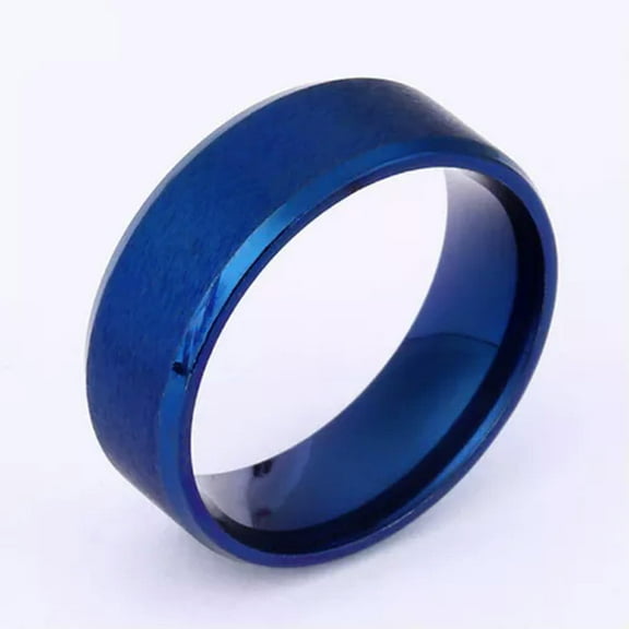 EOEMY Fashion 8mm Stainless Steel Rings For Men Band Titanium Jewelry Size 5-12-Blue-9