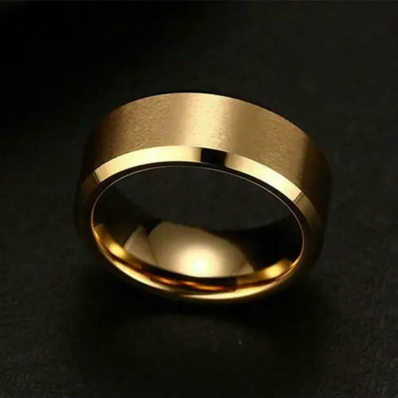 EOEMY Fashion 8mm Stainless Steel Rings For Men Band Titanium Jewelry Size 5-12-Gold-8