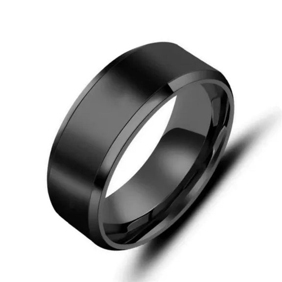 EOEMY Fashion 8mm Stainless Steel Rings For Men Band Titanium Jewelry Size 6-12-Black-10