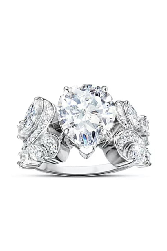 Fashion 925 Silver Filled Ring Cubic Zircon Women Wedding Gifts Sz 5-10-10