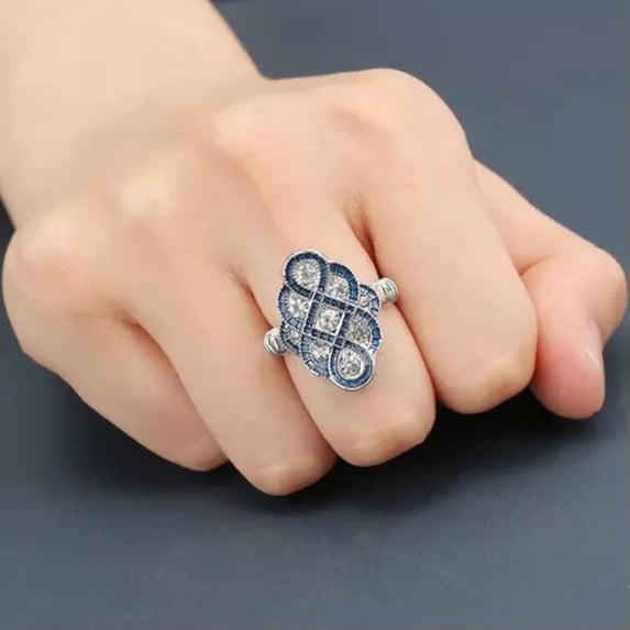 EOEMY Fashion 925 Silver Filled Rings Cubic Zirconia Women Jewelry Size 6-10-7