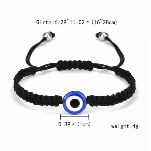 EOEMY Fashion Blue Evil Eye Beads Braided Bracelet Bangle Adjustable Wholesale Women-36