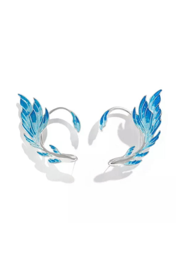 Fashion Butterfly Ear Clips Gold/Silver Plated Zircon Earrings Cuff Women Gift-Fairy Wings Right-1Pairs